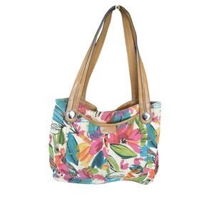 Vintage y2k Relic Tropical Floral Canvas Shoulder Bag Tote Bohemian Summer Vacay